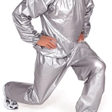 Сверхмощный Фитнес потеря веса Пот Сауна Костюм Упражнения Тренажерный Зал анти-рип серебро