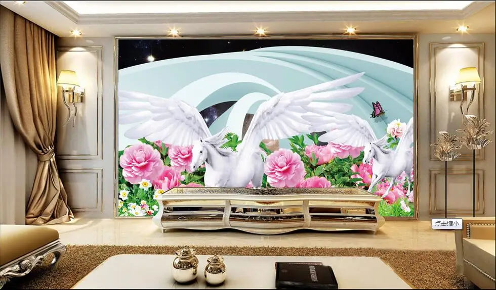 Пользовательские фото 3d обои Нетканые Фреска звезды красивый пион pegasu украшения живопись 3d настенные фрески обои для стен 3d