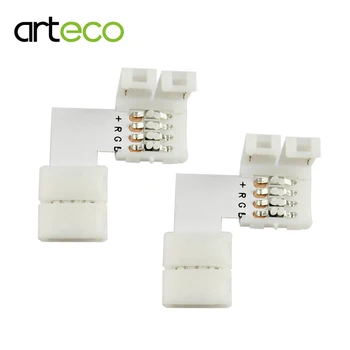 

5PCS/lot free soldering 10mm 4pin L shape Corner RGB Connector for 5050/3528 RGB LED Strip L Shape RGB LED Connector
