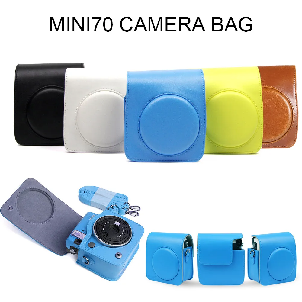 

High Quality PU Leather Case Camera Shoulder Bag Cover for Fujifilm Fuji Instax Mini 70 Polaroid Camera Backpack