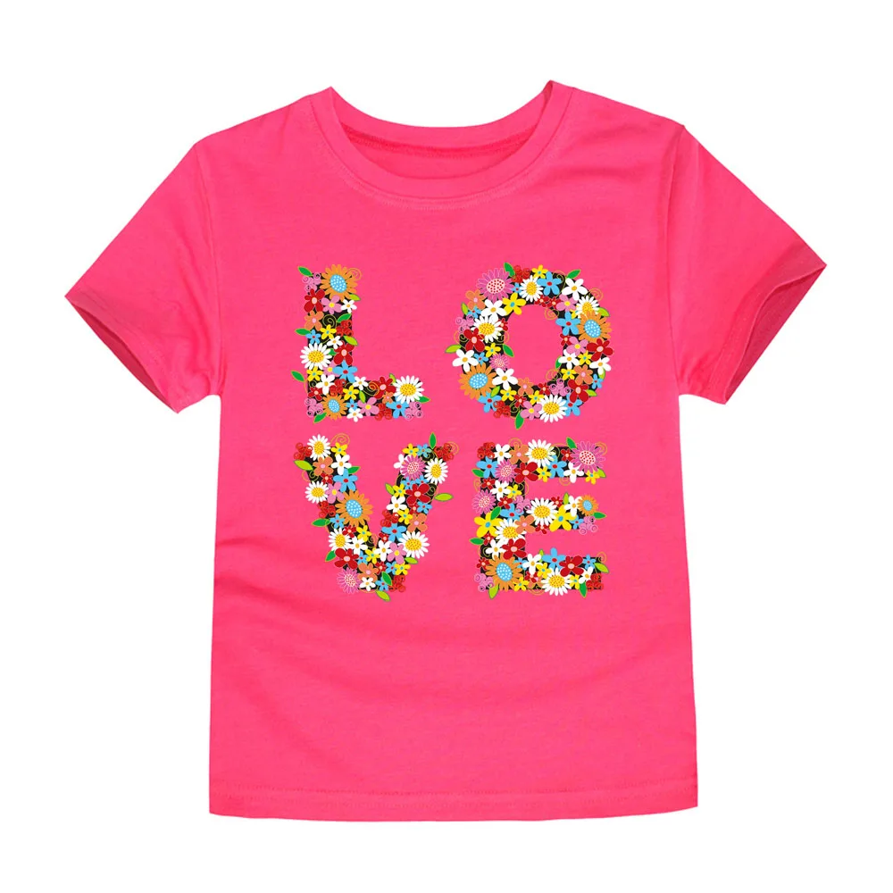 Футболки с цветочным принтом для девочек детские летние топы с короткими рукавами, футболки для девочек 2-14 лет, одежда для малышей футболки для малышей