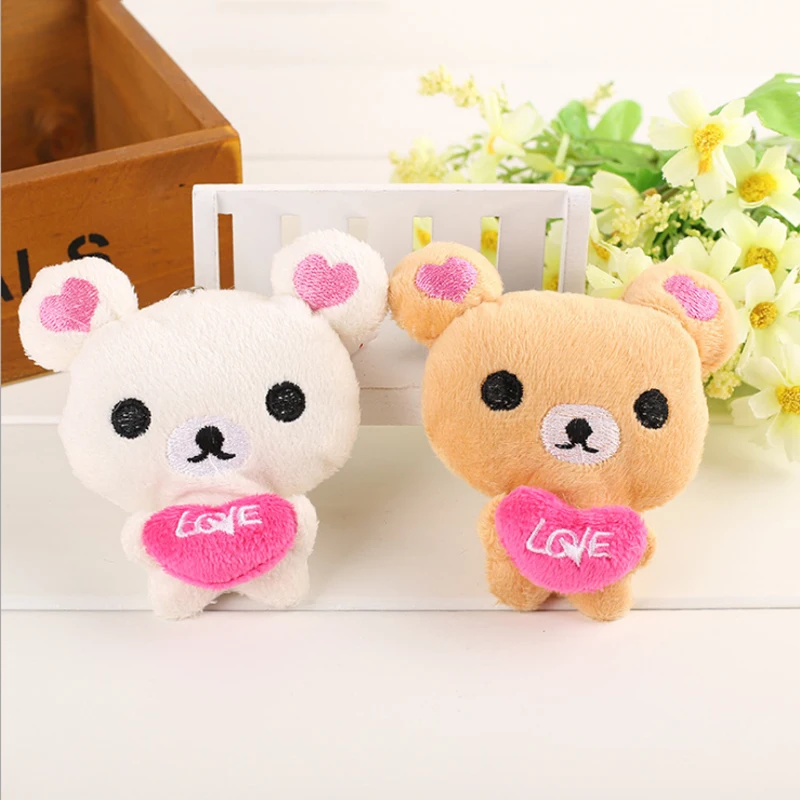 

Bear Love Wedding Gift Plush Toy , 10CM Approx. 2 Colors - Cute Bear Stuffed Plush TOY Bear Key Chain Doll