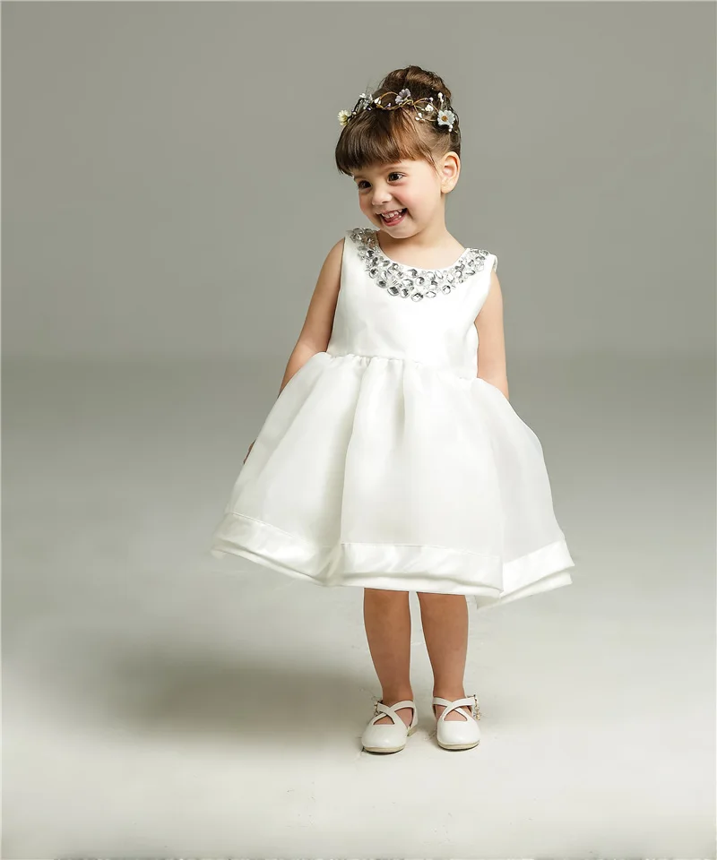 Платье для маленьких девочек от 3 до 24 месяцев, платья для младенцев на день рождения и свадьбу, платья на крестины, одежда для крещения TS42