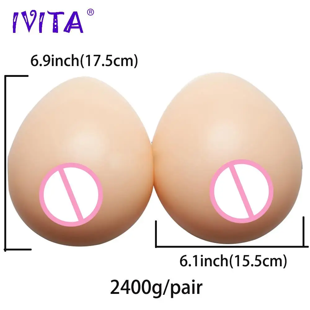 

IVITA 2400g Teardrop Silicone Breast Forms & Fake Boobs For Transvestite Cosplay Crossdresser Enhancer Mastectomy Breasts