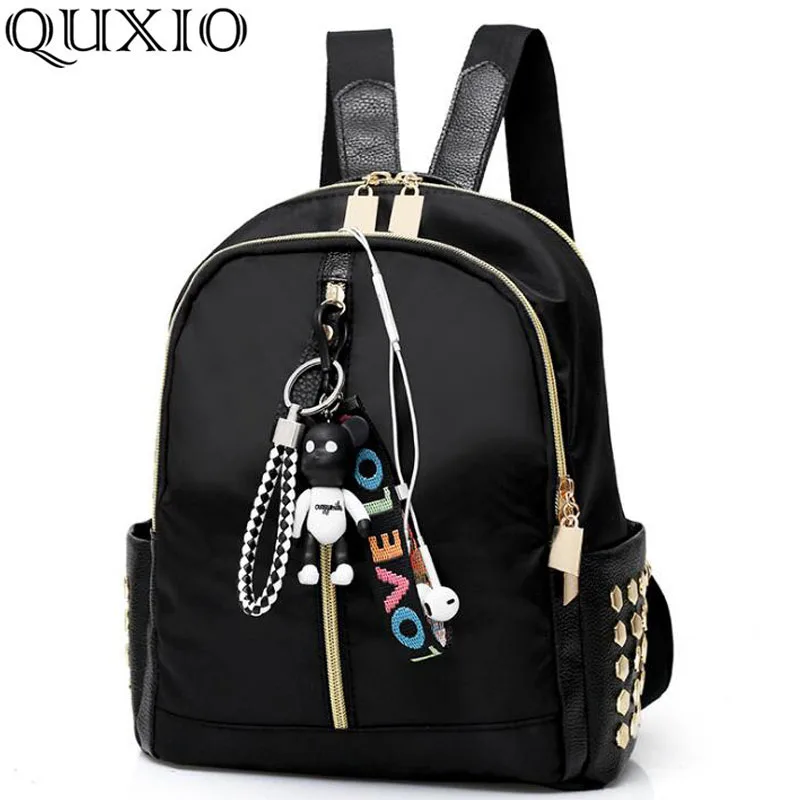 

Cute Bear pendant bag female travel mini backpack women's casual shopping small backpack sleek minimalist shoulder bag CZ195