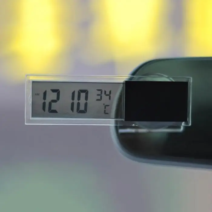 Домашний Автомобиль цифровые часы термометр прозрачный ЖК-дисплей автомобильные часы с присоской украшения NJ88