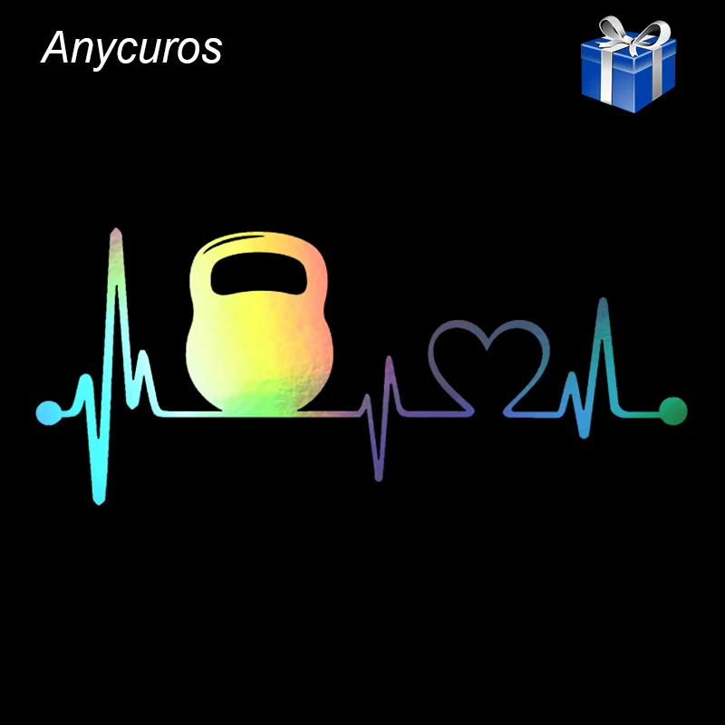 Anycuros Kettlebell Lock Lifeline Heartbeat аппликация наклейка для автомобиля Виниловая на машину