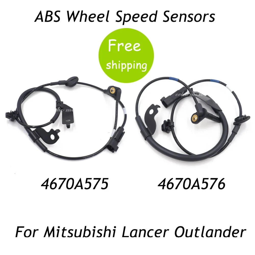 

New 2pcs Front Right Left ABS Wheel Speed Sensors For Mitsubishi Lancer Outlander 4670A576 4670A575