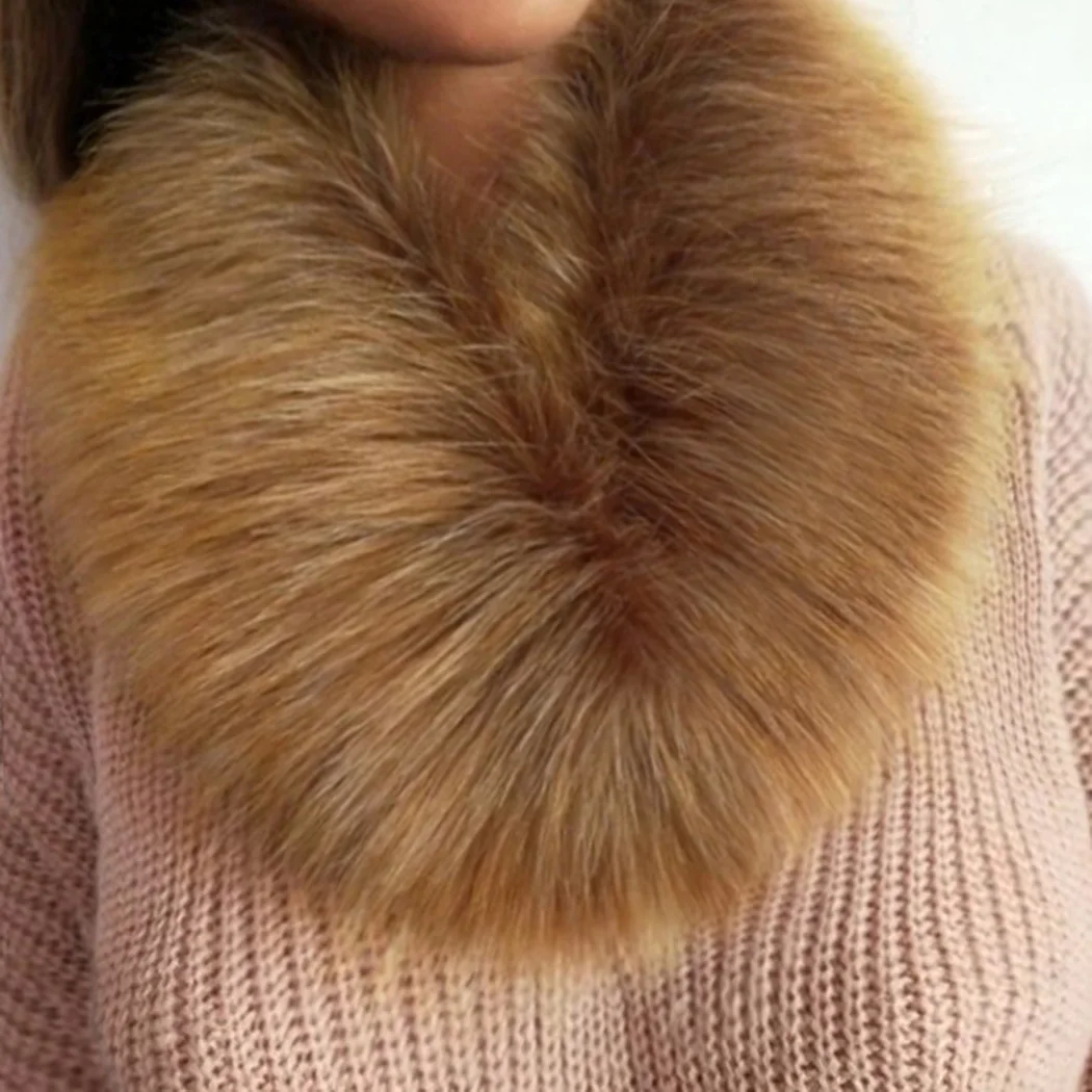 

Hairy Warm Winter Faux Fur Collar Coat Scarf Soft Fox Fur Cape Shawl Women Hood Fur Decor For Jacket Wrap Neck Warmer Scarves