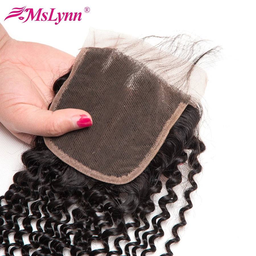 altMslynn Afro Kinky Curly Weave Human Hair Bundles With Closure Indian Hair Bundle 3 Bundles With Closure Non Remy Hair Extension