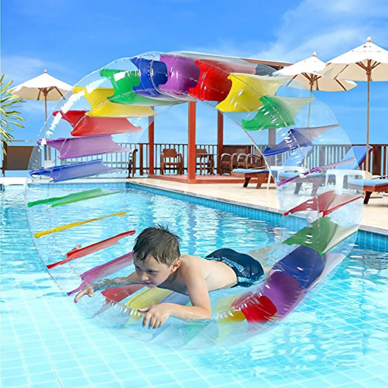 36/" GIANT INFLATABLE GLITTER RAINBOW SWIMMING RING Water Float Pool Fun Beach