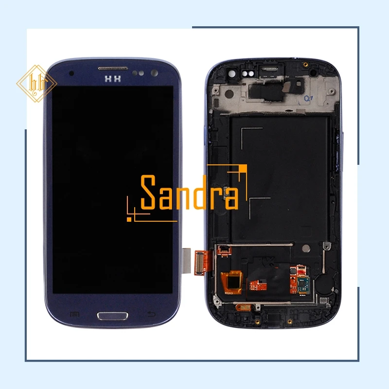 

New brand Free DHL HH for Sam-sung S3 i9301 i9305 i747 i535 LCD screen with touch with frame 10pcs 4.7'' i9300 lcd Replacement
