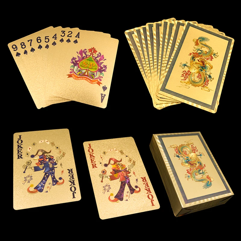 17 ホット販売リッチ男キツネトランプ金箔ポーカー 55 カードデッキ中国のドラゴンカードやフェニックスカード誕生日カード Playing Cards Gold Gold Foil Pokergolden Playing Cards Aliexpress