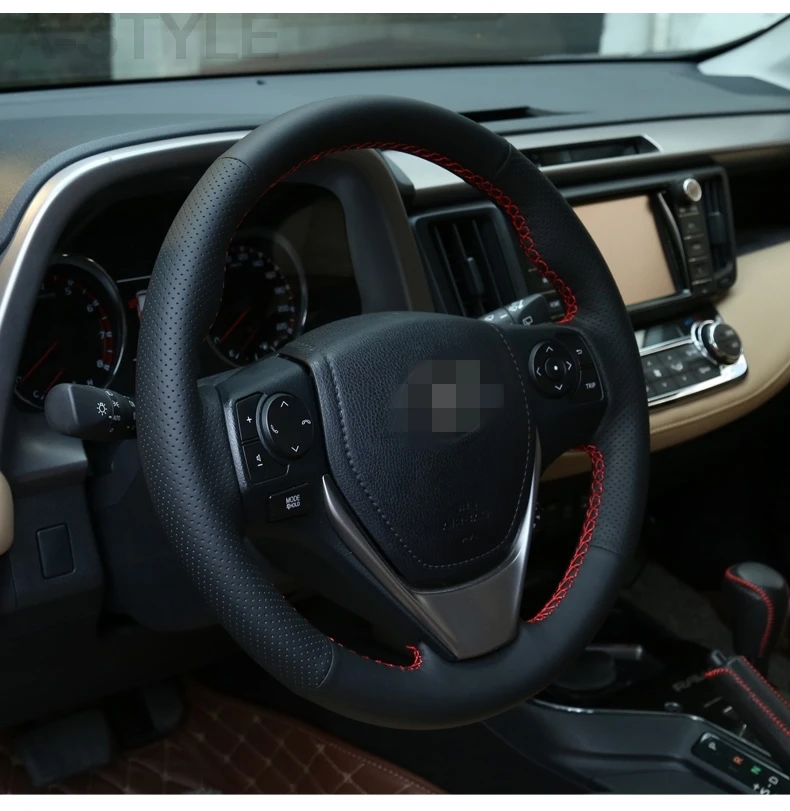 Чехлы на рулевое колесо для Toyota RAV4 RAV 4 2016 2017 оплетка из мягкой кожи автомобильные
