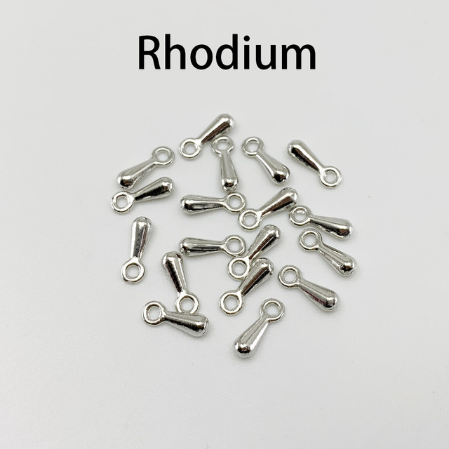 Gold/Rhodium/Antique Bronze Metal Water Drop End Beads 2*7 3*9mm Extender Chain Pendant Supplies For DIY Jewelry