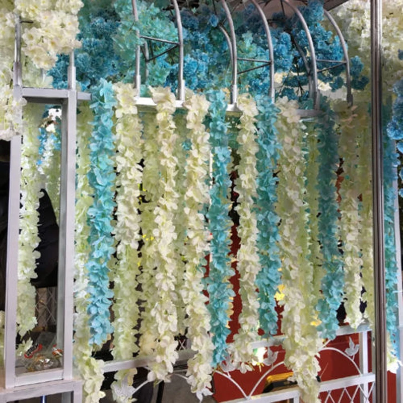 Artificial Hanging Silk Hydrangea Bouquet Flower Vine Wedding Party Home Decor