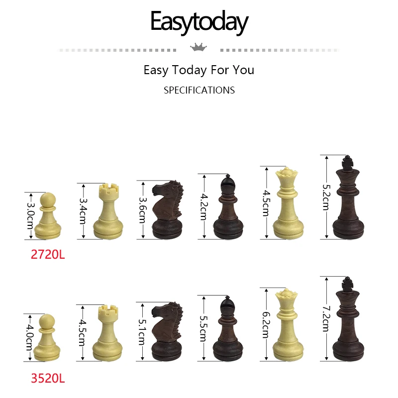 Стандартный набор шахматных фигур Easytoday пластиковая шахматная доска магнитные