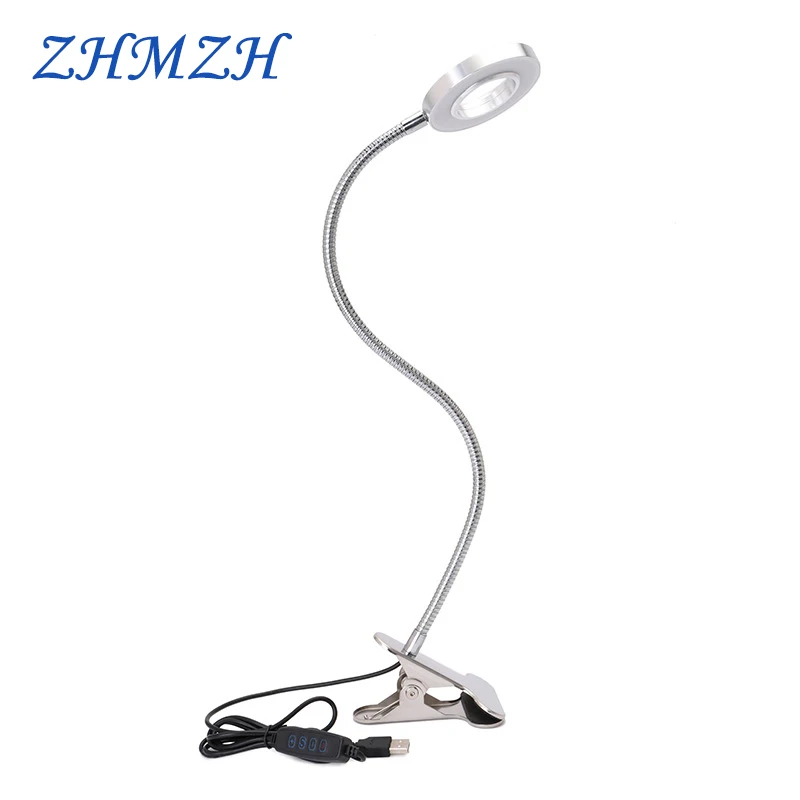 

DC5V USB Flexible Desk Lamps Stainless Steel Clip LED Light Dimmable LED Table Lamps With On/Off Switch 3200-6500K Color Dimming