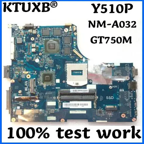 KTUXB VIQY1 NM-A032 подходит для lenovo Y510P Материнская плата ноутбука PGA947 HM87 GT750M 2G DDR3 тест работы