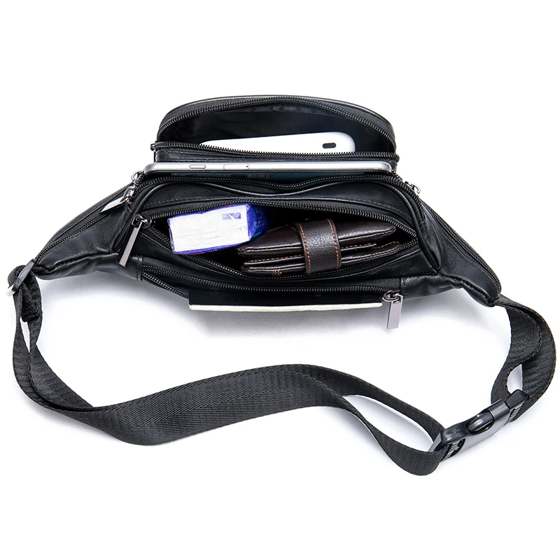 WESTAL Men's Waist Bag Genuine Leather Belt Bag Men Multifunction Male Fanny Pack Hip Bags for Phone/Money Travel Men Waist Pack