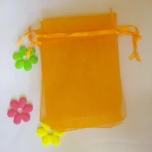 25x35 см 100 шт/партия рождественские сумки из органзы Оранжевая Сумка на шнурке сумка для пищевых продуктов/Ювелирные изделия/конфетный Подарочный мешок маленький мешочек для упаковки