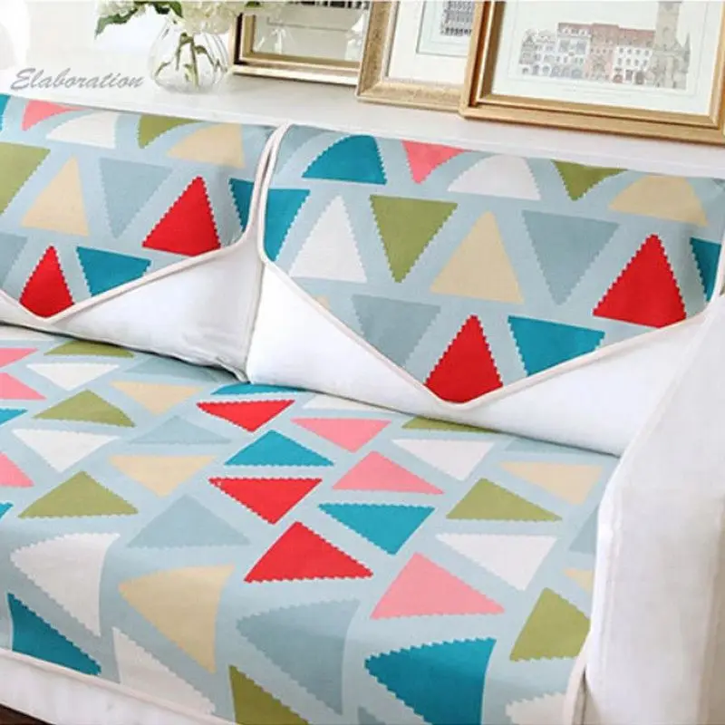 New Geometric print Modern Slipcover cotton Sofa Pastoral cushion