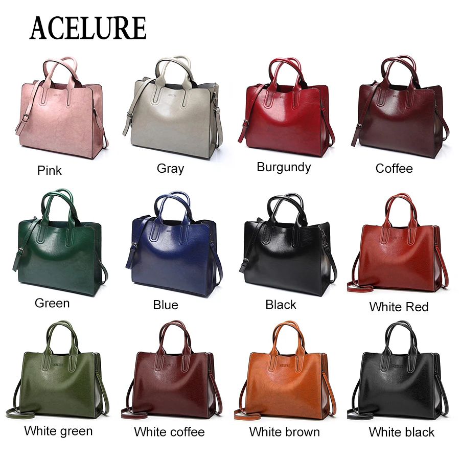 ACELURE Bolsos de cuero las mujeres grandes bolso Casual de alta calidad Bolsos De Mujer tronco bolso español Marca bolso de hombro señoras grandes Bolsos