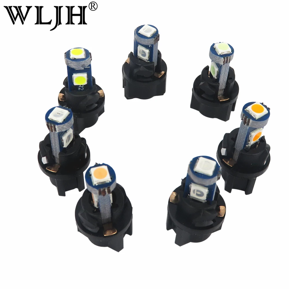 Lâmpada para Carro com Lâmpadas Wljh Canbus Tomada Torcida Instrumento Painel Conjunto Suporte Soquete Lâmpada 12v t5 10x Led