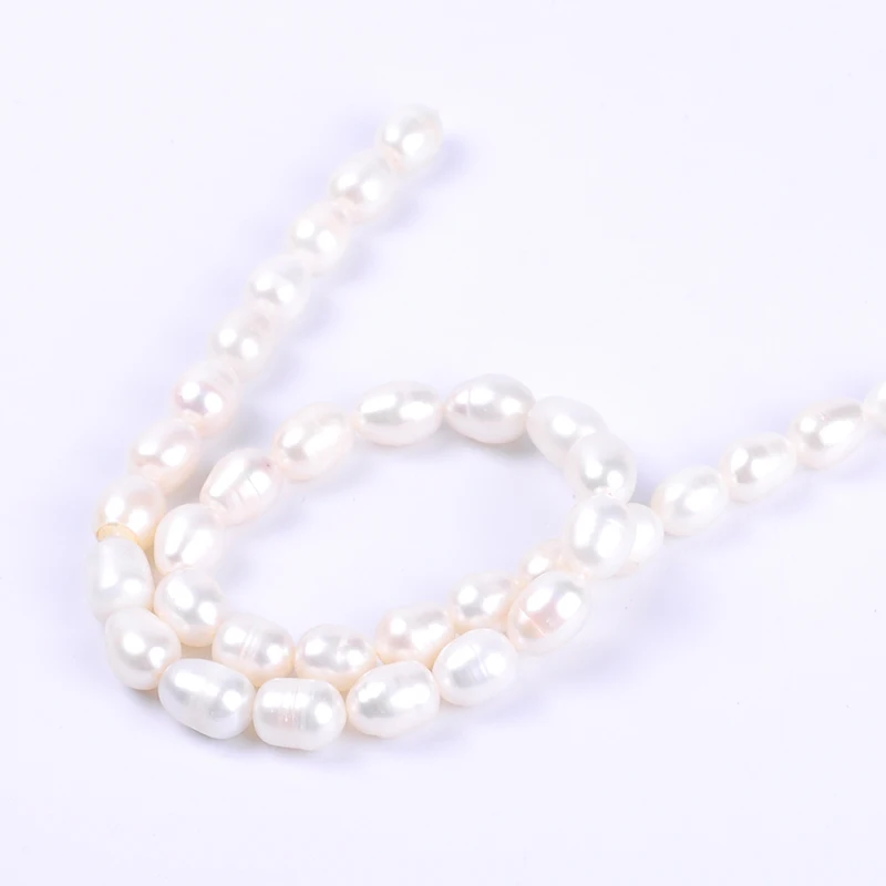 1pack/lot 8-9mm AA quality white rice oval shape Natural freshwater Pearl Loose Beads DIY for Jewelry bracelet necklace