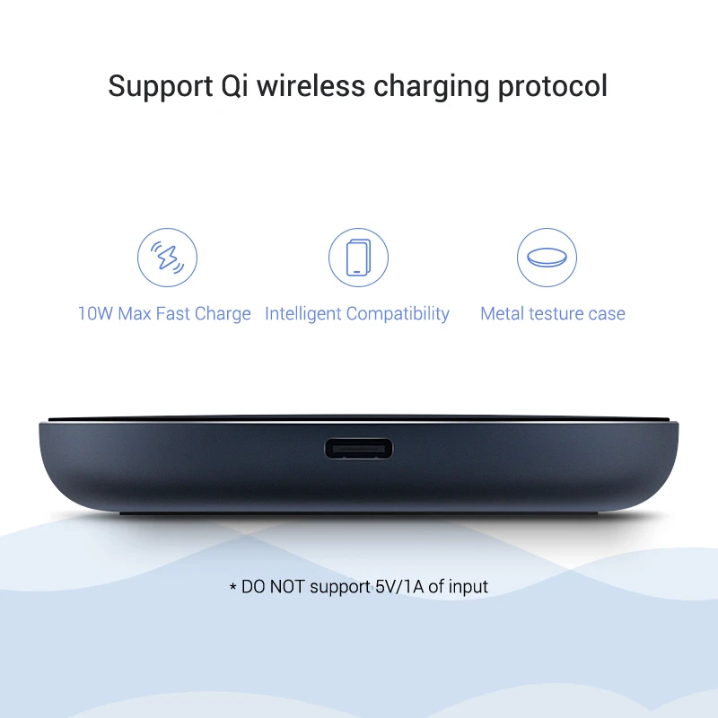Оригинальное Беспроводное зарядное устройство Xiaomi 10 Вт Max QI умное Быстрое беспроводное зарядное устройство для iPhone X XR XS 8 для samsung S9 F2