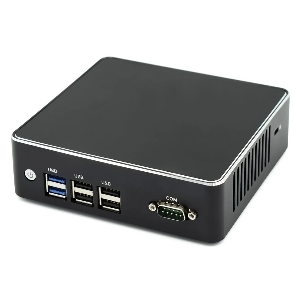 HYSTOU Intel четырехъядерный Celeron J3160 безвентиляторный мини ПК 2LAN 1RS232 Pfsense серверный