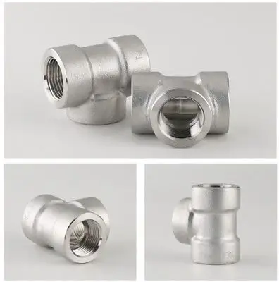 

1-1/4" NPT Female 304 Stainless Steel Euqal Tee 3 Way Forged Pipe Fitting 2000 PSI Water Gas Oil