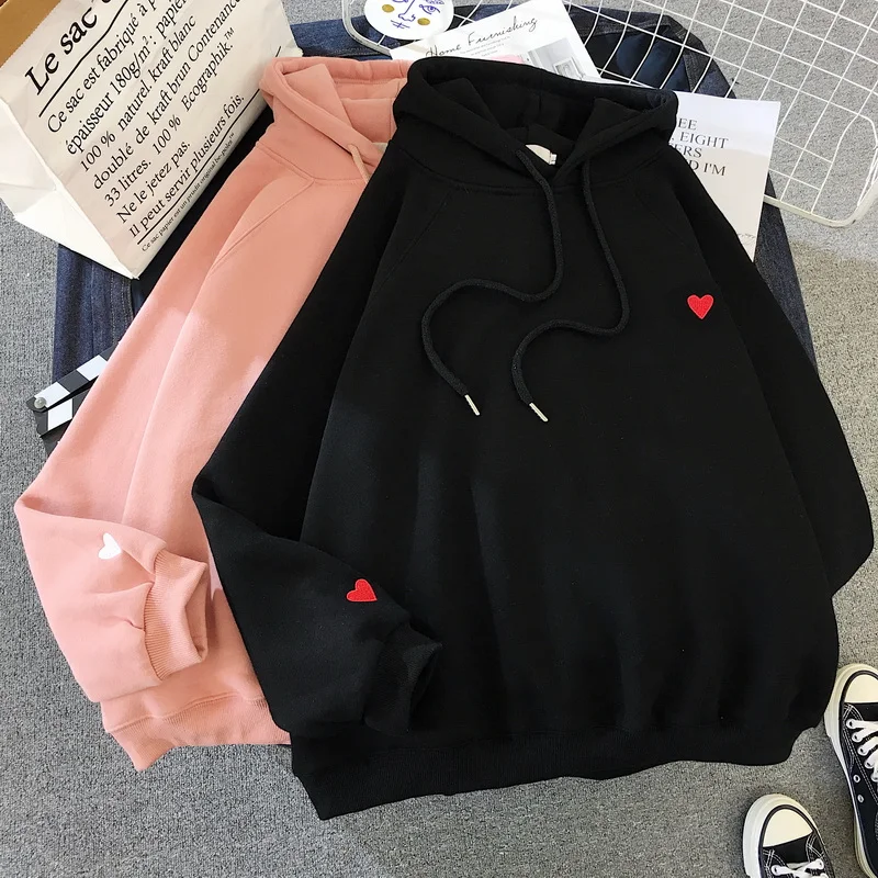 Hoodies Women Thicker Simple Sweet Pink All-match Korean Style Solid Womens Elegant Leisure Ladies Sweatshirts Students Lovely Hoodies Women Thicker Simple Sweet Pink All-match Korean Style Solid Womens Elegant Leisure Ladies Sweatshirts Students Lovely