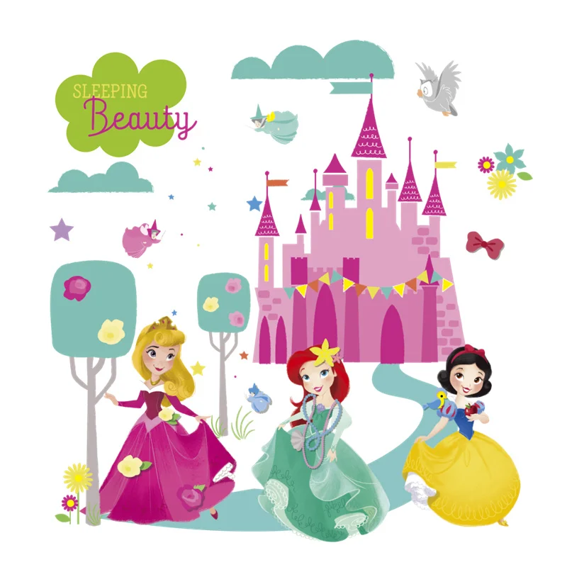 

Princess Mermaid Children's Furniture Wall Stickers For Kids Rooms Decals Vinyl Tree Wall Decals Border Tiles For Bathrooms