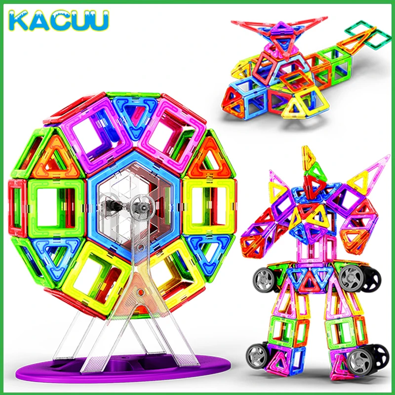 

2018 New 19-125PCS Big Size Magnents Building Blocks Constructor Magnetic Designer Building Toys Model Toys For Children Gifts