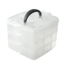 Пластик 3 слоя Съемная разбирают чехол для хранения Компоненты коробка прозрачный белый