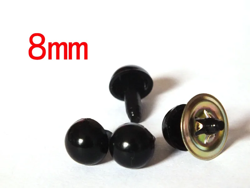 DIY  Toy Accessories---8mm black round safety eyes with wahser or without washer can choose spanky and our gang anything you choose without rhyme or reason lp