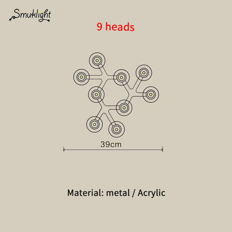 9heads Потолочный светильник s светодиодный купольный светильник Цветущая Слива лампа металлический акриловый светодиодный светильник для гостиной столовой внутренний декоративный светильник ing - Цвет корпуса: 9heads