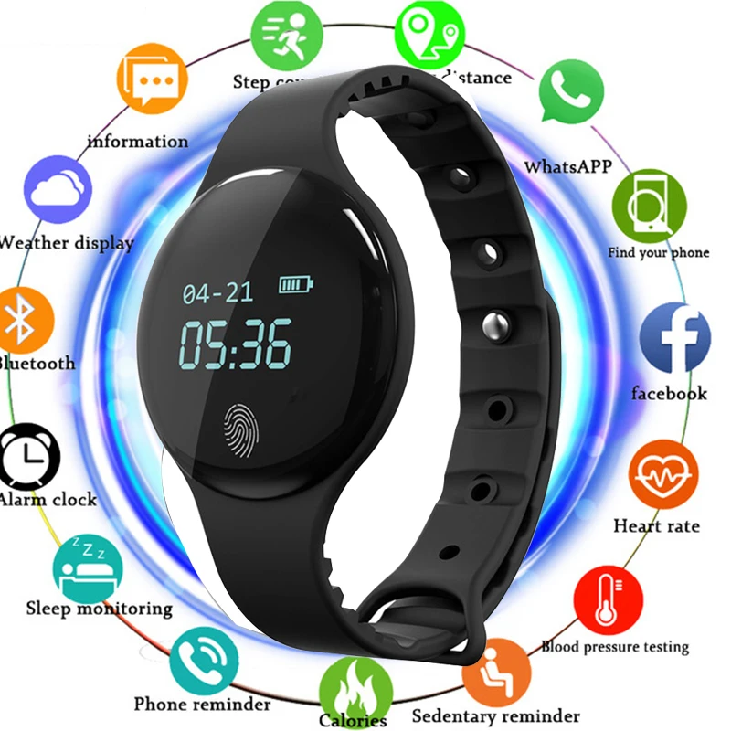 Bluetooth Смарт часы мужские и женские водонепроницаемые Браслет фитнес трекер
