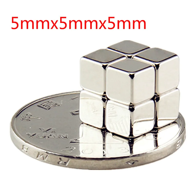 

10/20/50pcs Powerful N35 Neodymium Magnets Block 5*5*5mm Super Strong Cuboid Cube Double Nickel Plated Rare Earth Magnets