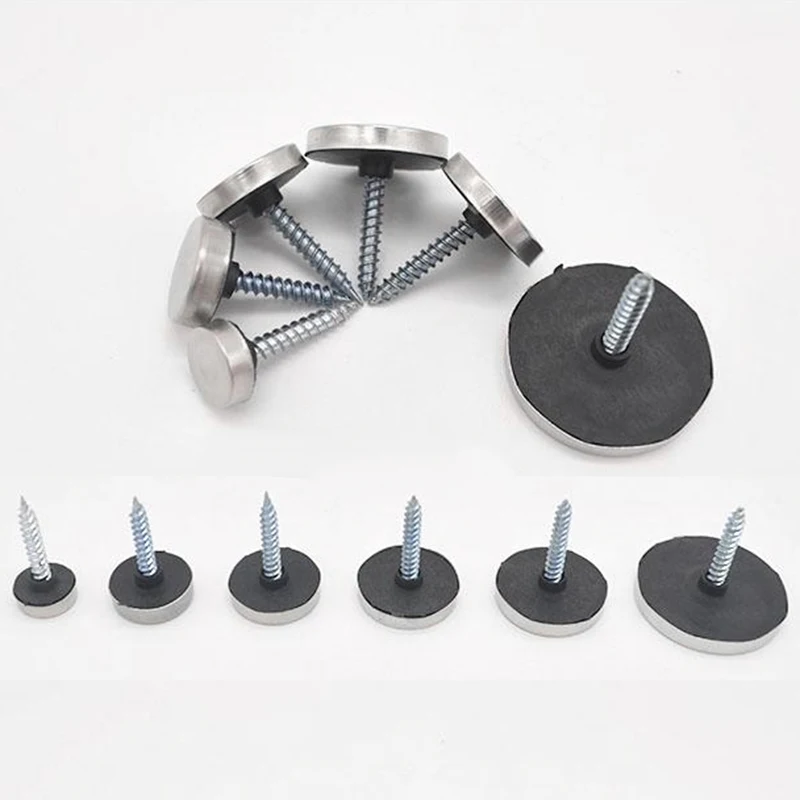 20pcs Decorative Mirror Fixing Screws Plastic Washers Flat Chrome
