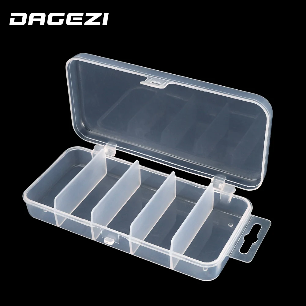 

DAGEZI PVC Fishing Box 17.6*8.9cm Lure Box Storage Case 5 Compartment Fishing Connector Box for Carp Fishing Pesca