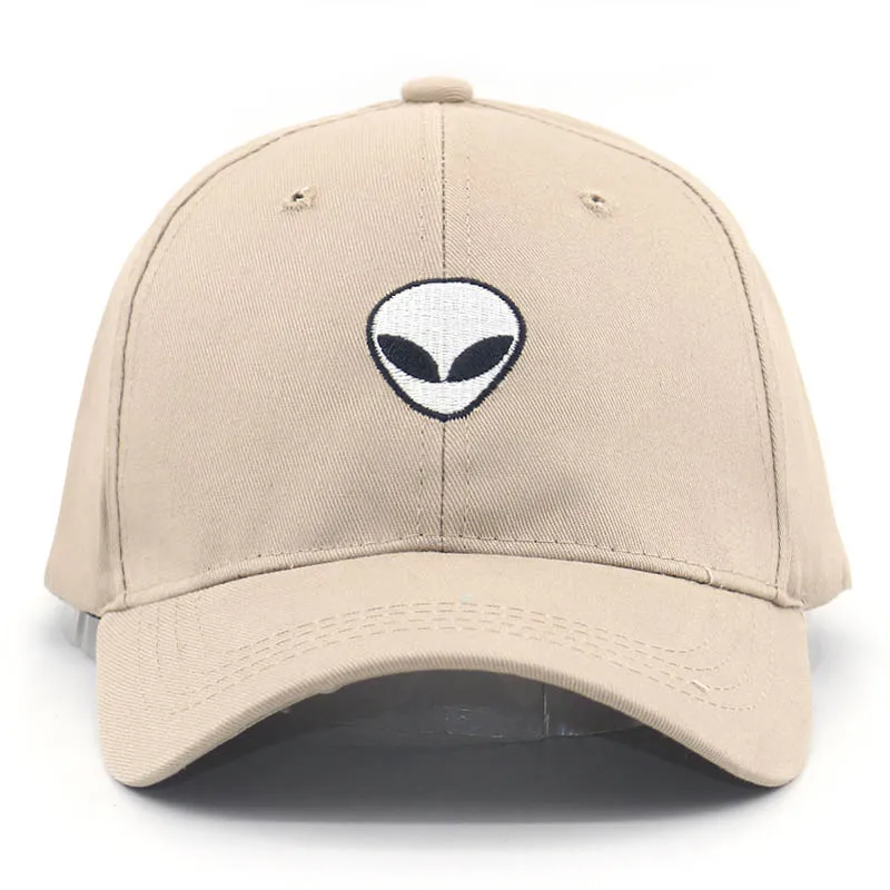 Модная бейсбольная кепка Alien, 3D вышивка, хип-хоп бейсболка, хлопковая Регулируемая Кепка для женщин и мужчин, уличные повседневные спортивные кепки для гольфа - Цвет: Хаки