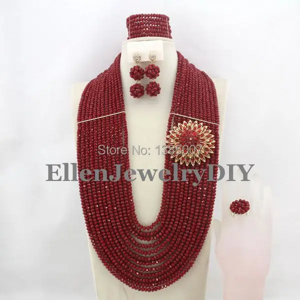 

African Wedding Jewelry Set Crystal Jewelry Set African Beads Necklace Set Crystal Beads Necklace Set W7186
