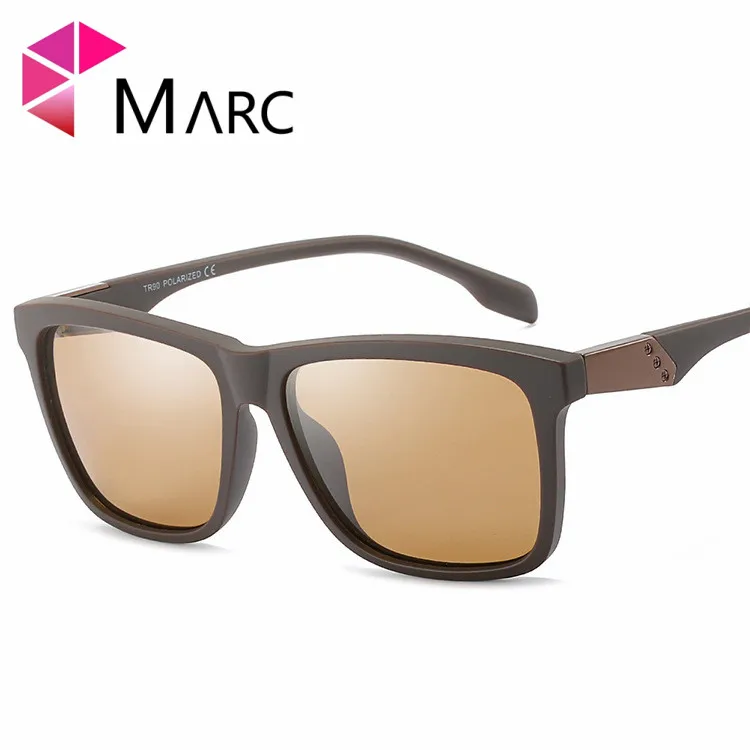 

MARC New Fashion Men Sunglasses Polarized Driving Square Shade TR90 Trend Glasses Matte Classic Brown Lens Eyewear UV400 2019 1