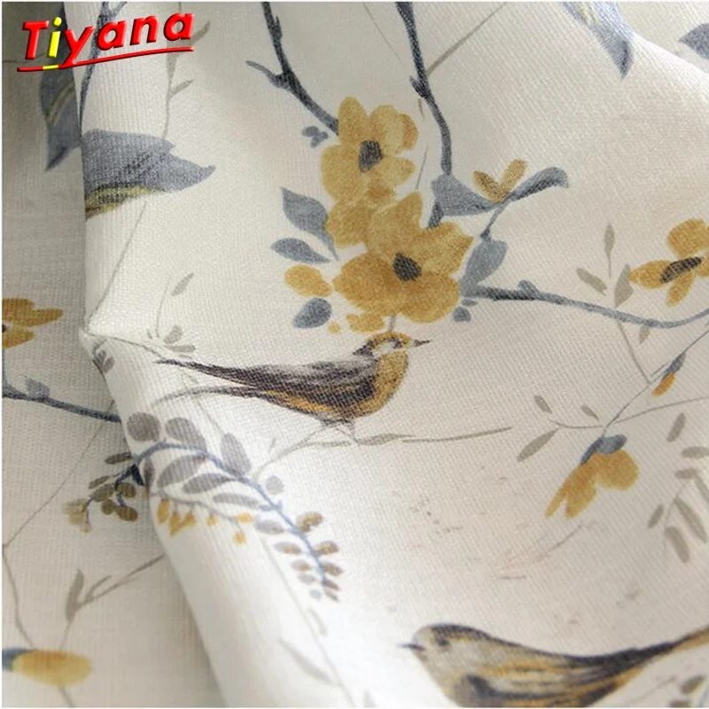 

Bird Cotton linen Curtains for Bedroom Blackout Home Decor Curtain For Living room Darpe Rideaux Window Customized Su305 *30