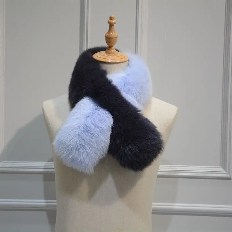 Длинный шарф с натуральным лисьим мехом для женщин и мужчин весна зима теплая куртка сплошная шаль шарф