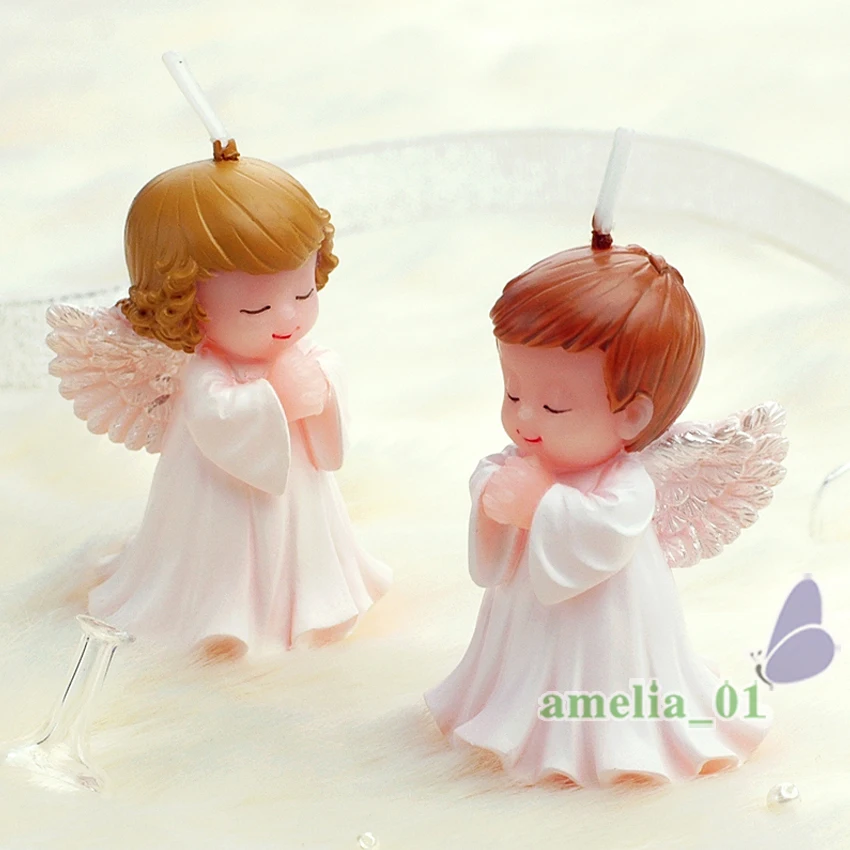 2pcs/set Creative Angel Shaped Wax Candle Child Birthday Cake