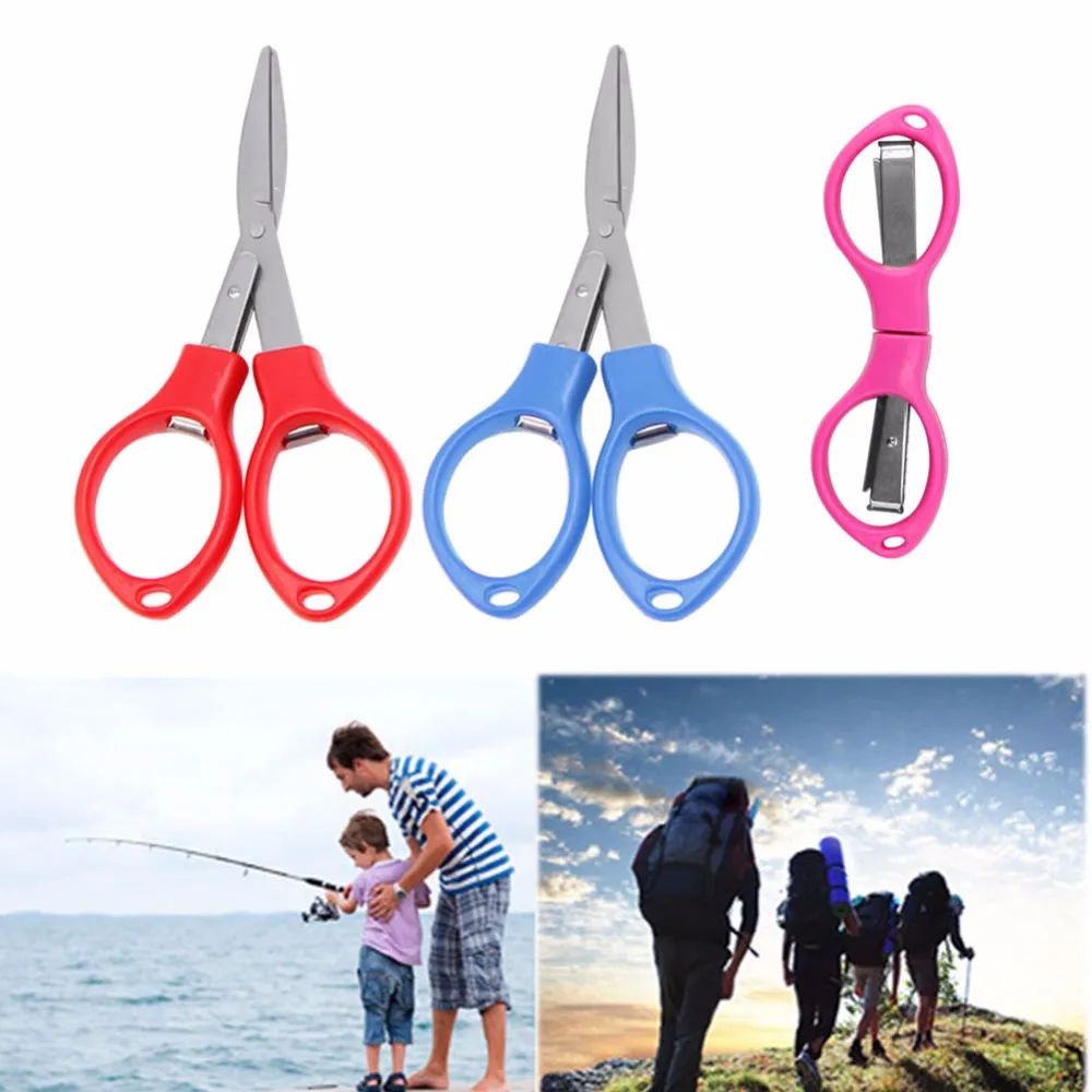Stainless Steel Folding Scissors Fishing Scissor Keychain Camping Mini