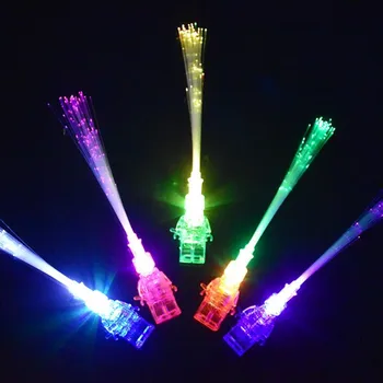 

New LED Glowing Optical Fiber Finger Light Ring Beam Torch Emitting Props Gift Bar KTV Halloween Glow Party Supplies